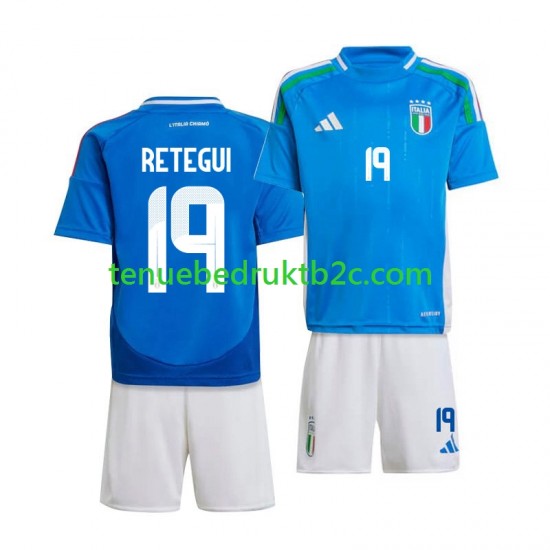 Thuisshirt Italië Mateo Retegui 19 Voetbalteneu Kinderen 2024 S-S