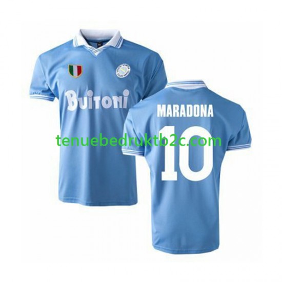 Thuisshirt Retro Napoli MARADONA 10 1986 Mannen S-S