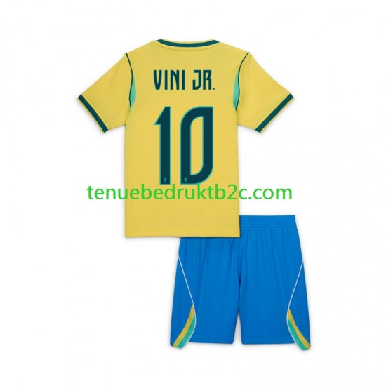 Thuisshirt Brazilië Vinicius Junior 10 Voetbalteneu Kinderen WK 2026 S-S