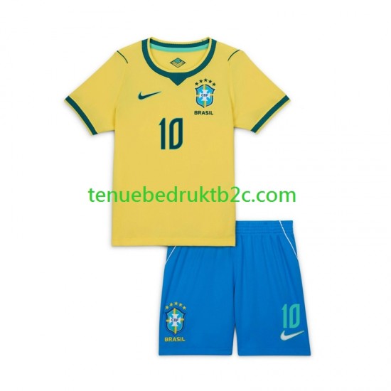 Thuisshirt Brazilië Vinicius Junior 10 Voetbalteneu Kinderen WK 2026 S-S