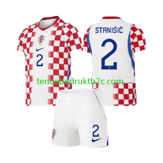 Thuisshirt Kroatië Josip Stanisic 2 Voetbalteneu Kinderen WK 2026 S-S