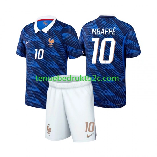 Thuisshirt Frankrijk Kylian Mbappe 10 Voetbalteneu Kinderen WK 2026 S-S