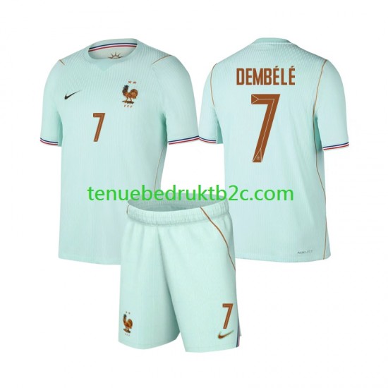 Uitshirt Frankrijk Ousmane Dembele 7 Voetbalteneu Kinderen WK 2026 S-S