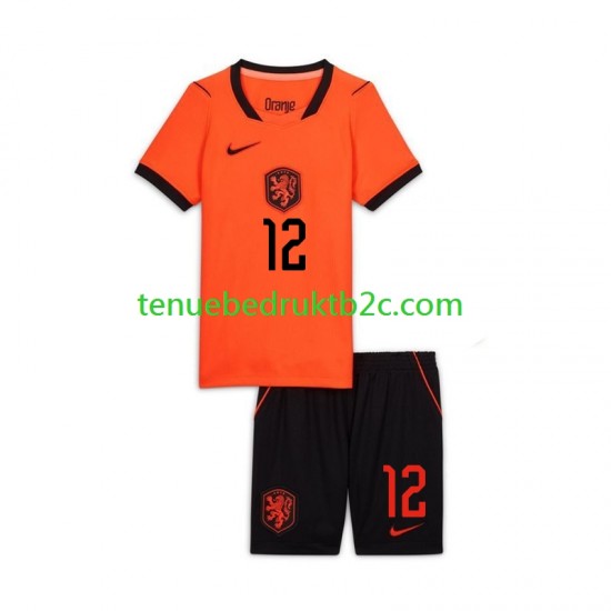 Thuisshirt Nederland Jeremie Frimpong 12 Voetbalteneu Kinderen WK 2026 S-S