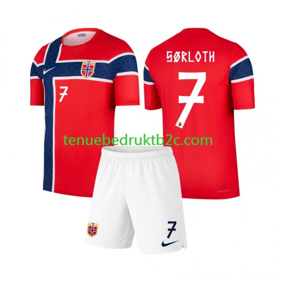 Thuisshirt Noorwegen Alexander Sorloth 7 Voetbalteneu Kinderen WK 2026 S-S