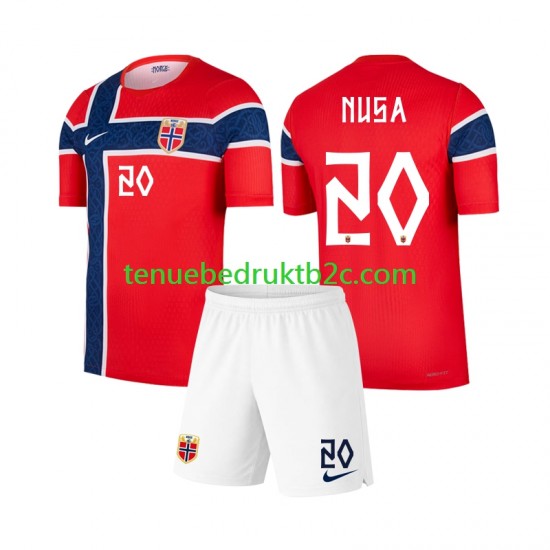 Thuisshirt Noorwegen Antonio Nusa 20 Voetbalteneu Kinderen WK 2026 S-S
