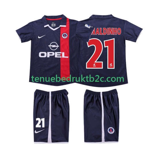 Thuisshirt Retro AC Milan RONALDINHO 21 2001 Voetbalteneu Kinderen 2002 S-S