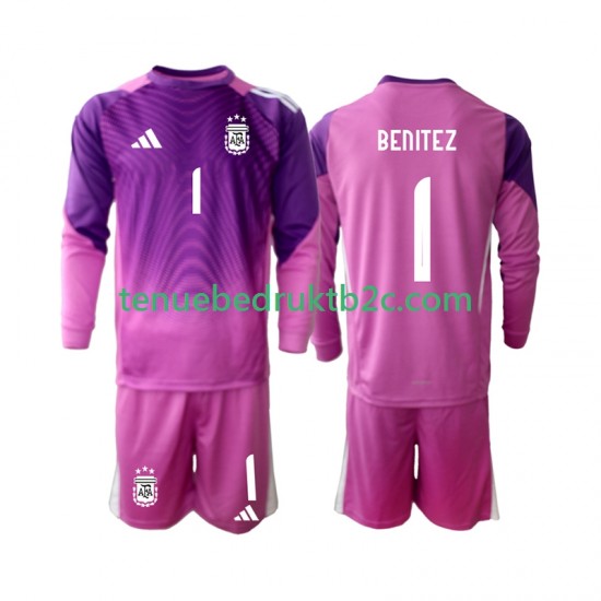 Thuisshirt Argentinië Keeper Walter Daniel Benitez 1 Voetbalteneu Kinderen 2025 L-S