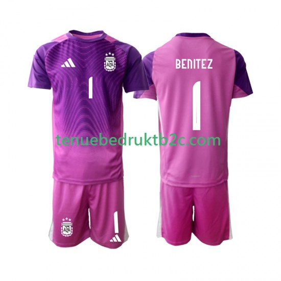 Thuisshirt Argentinië Keeper Walter Daniel Benitez 1 Voetbalteneu Kinderen 2025 S-S