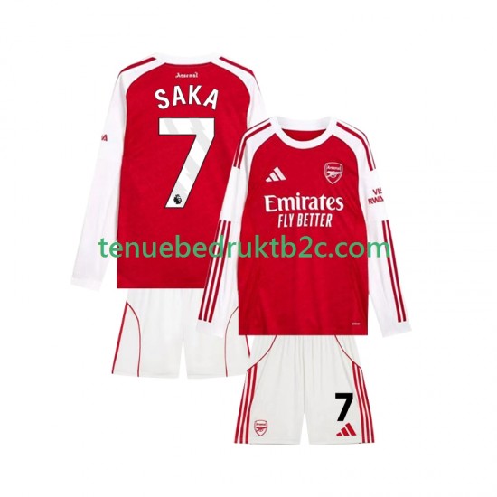 Thuisshirt Arsenal Bukayo Saka 7 Voetbalteneu Kinderen 2025-26 L-S
