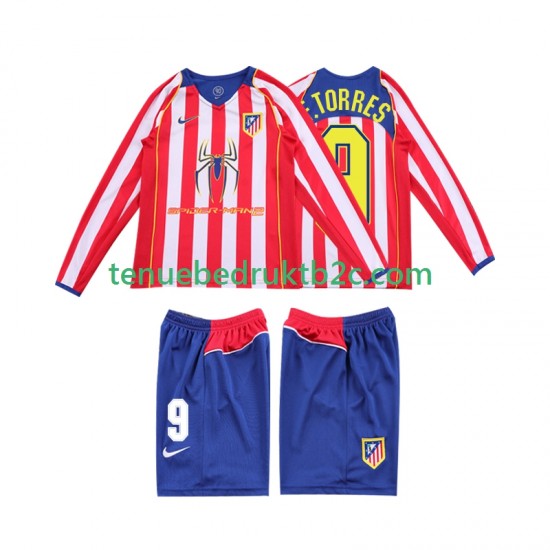 Thuisshirt Retro Atlético Madrid F TORRES 9 2005 Voetbalteneu Kinderen 2004 L-S
