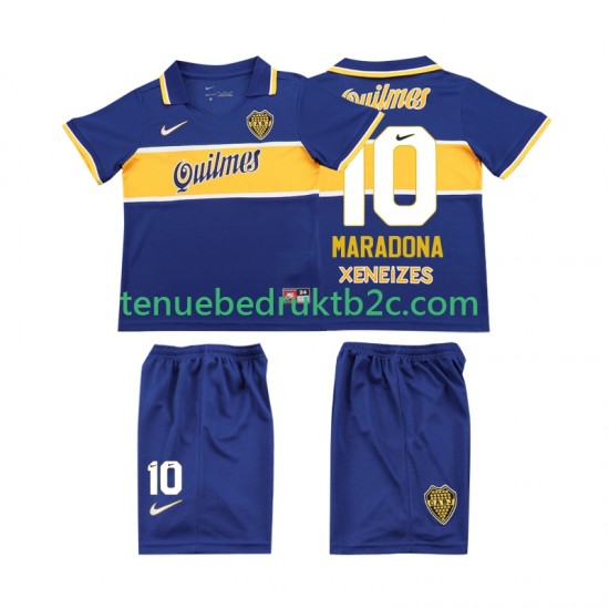 Thuisshirt Retro CA Boca Juniors MARADONA 10 1996 1997 Voetbalteneu Kinderen S-S
