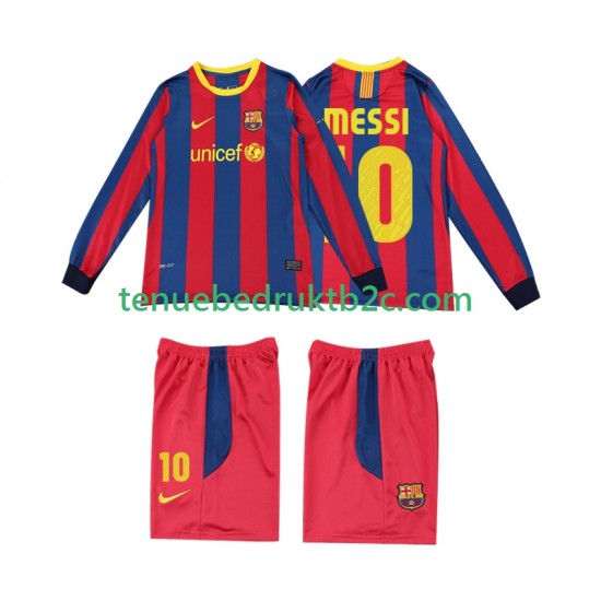 Thuisshirt Retro FC Barcelona Lionel Messi 10 Voetbalteneu Kinderen 2011 2010 L-S