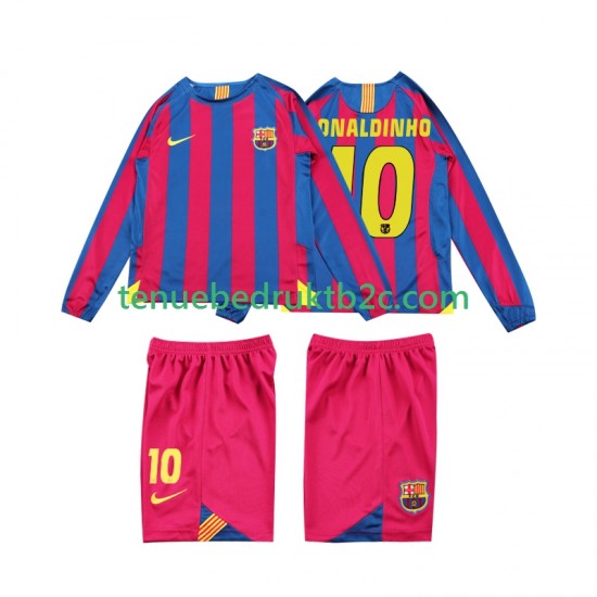 Thuisshirt Retro FC Barcelona RONALDINHO 10 2005 Voetbalteneu Kinderen 2006 L-S