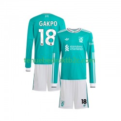 3de shirt Liverpool Gakpo 18 Voetbalteneu Kinderen 2025-26 L-S