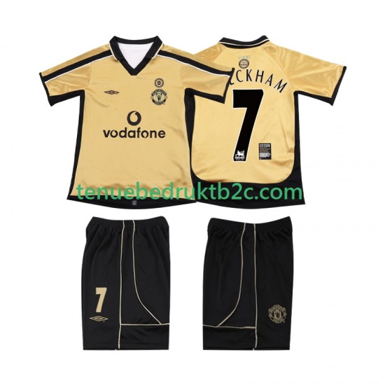 3de shirt Manchester United BECKHAM 7 Anniversary Football Shirt 2001 Voetbalteneu Kinderen 2002 S-S