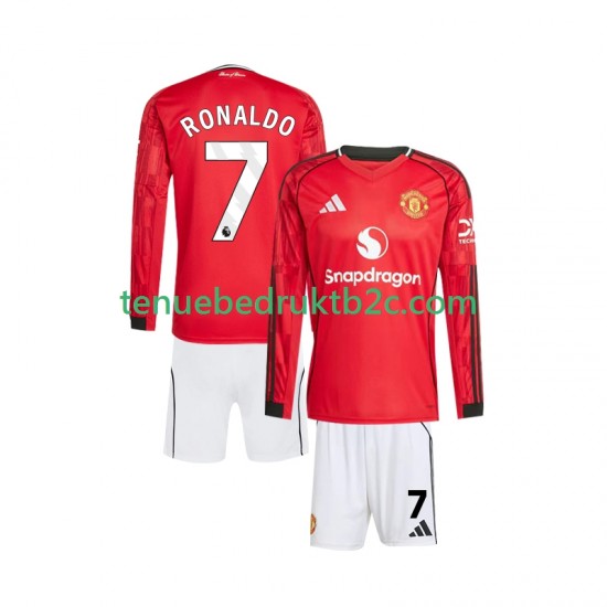 Thuisshirt Manchester United Cristiano Ronaldo 7 Voetbalteneu Kinderen 2025-26 L-S