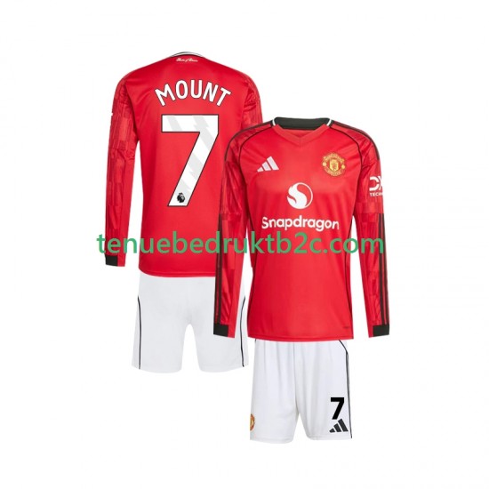 Thuisshirt Manchester United Mason Mount 7 Voetbalteneu Kinderen 2025-26 L-S