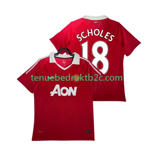 Thuisshirt Retro Manchester United SCHOLES 18 Mannen 2011 2010 S-S
