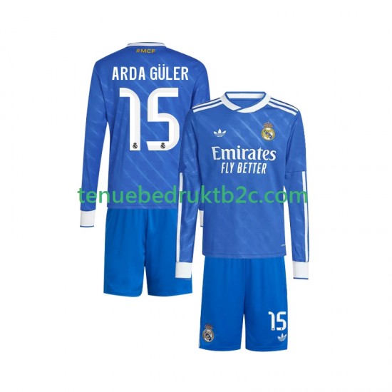 3de shirt Real Madrid Arda Guler 15 Voetbalteneu Kinderen 2025-26 L-S