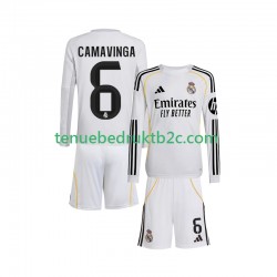 Thuisshirt Real Madrid Camavinga 6 Voetbalteneu Kinderen 2025-26 L-S