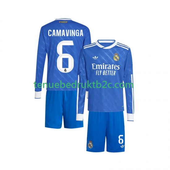 3de shirt Real Madrid Camavinga 6 Voetbalteneu Kinderen 2025-26 L-S