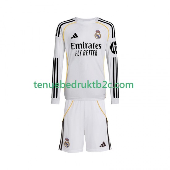 Thuisshirt Real Madrid Voetbalteneu Kinderen 2025-26 L-S