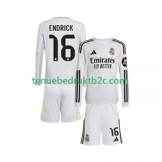 Thuisshirt Real Madrid Endrick 16 Voetbalteneu Kinderen 2025-26 L-S