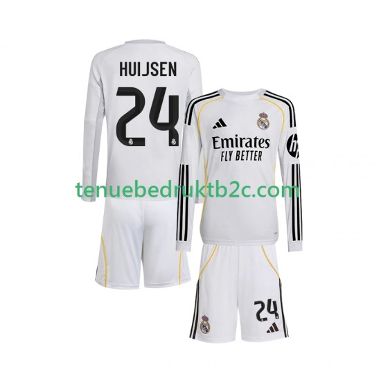 Thuisshirt Real Madrid Huijsen 24 Voetbalteneu Kinderen 2025-26 L-S
