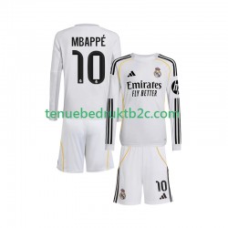 Thuisshirt Real Madrid Kylian Mbappe 10 Voetbalteneu Kinderen 2025-26 L-S