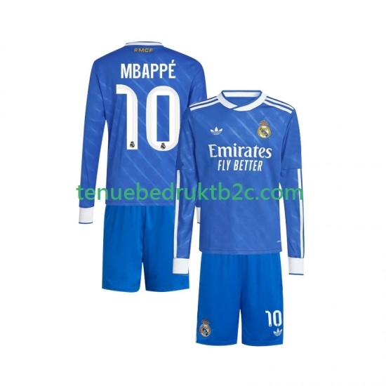 3de shirt Real Madrid Kylian Mbappe 10 Voetbalteneu Kinderen 2025-26 L-S