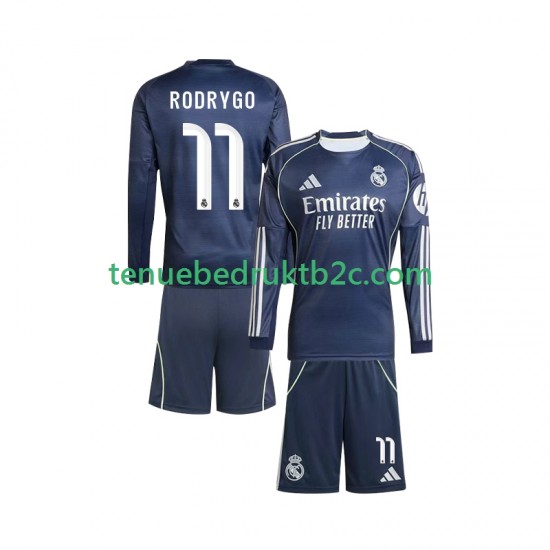 Uitshirt Real Madrid Rodrygo 11 Voetbalteneu Kinderen 2025-26 L-S