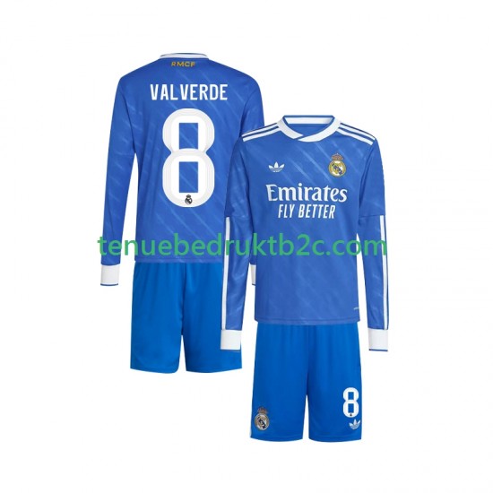 3de shirt Real Madrid Valverde 8 Voetbalteneu Kinderen 2025-26 L-S