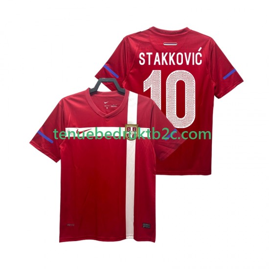 Thuisshirt Retro Servië STAKKOVIC 10 Mannen 2010 S-S