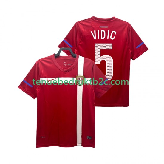 Thuisshirt Retro Servië VIDIC 5 Mannen 2010 S-S