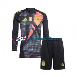 Thuisshirt Argentinië Keeper Voetbalteneu Kinderen 2024 L-S Zwart