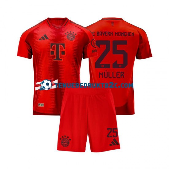 Thuisshirt FC Bayern München Thomas Muller 25 Voetbalteneu Kinderen 2024-25 S-S Rood