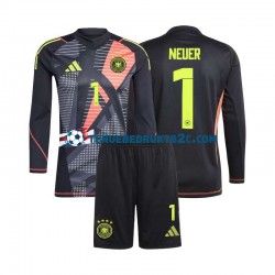 Thuisshirt Duitsland Keeper Manuel Neuer 1 Voetbalteneu Kinderen Europacup 2024 L-S Zwart