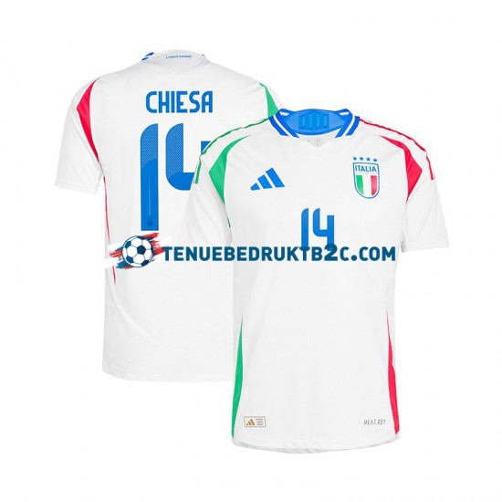 Uitshirt Italië Chiesa 14 Mannen Europacup 2024 S-S Wit