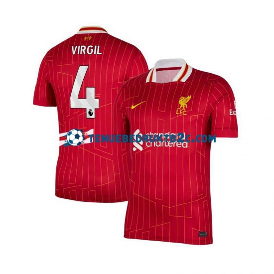 Thuisshirt Liverpool Virgil van Dijk 4 Mannen 2024-25 S-S Rood