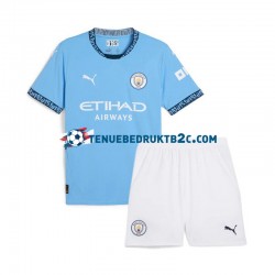 Thuisshirt Manchester City Voetbalteneu Kinderen 2024-25 S-S Blauw