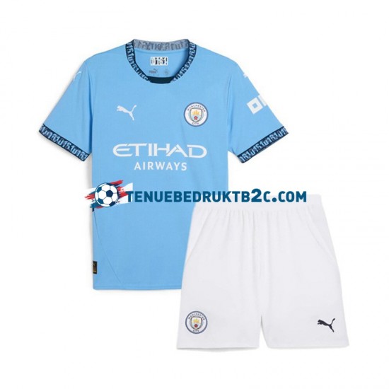 Thuisshirt Manchester City Voetbalteneu Kinderen 2024-25 S-S Blauw