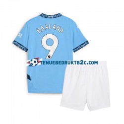 Thuisshirt Manchester City Erling Haaland 9 Voetbalteneu Kinderen 2024-25 S-S Blauw