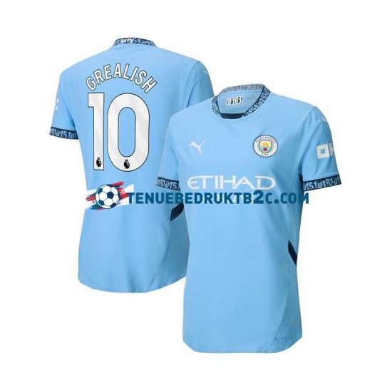 Thuisshirt Manchester City Jack Grealish 10 Mannen 2024-25 S-S Blauw