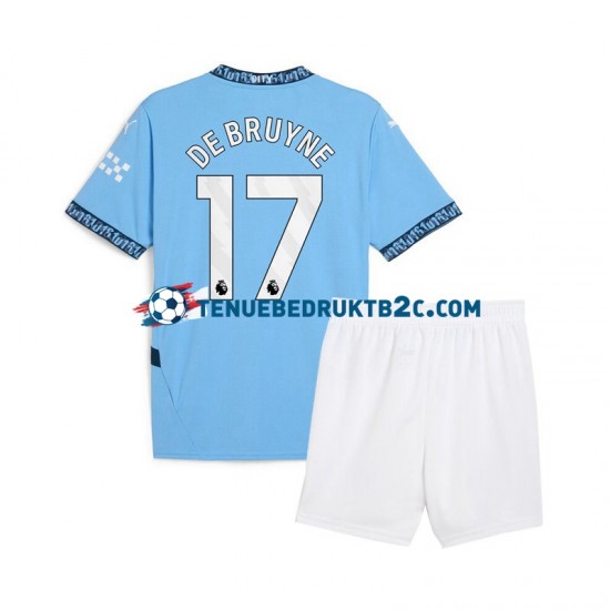 Thuisshirt Manchester City Kevin De Bruyne 17 Voetbalteneu Kinderen 2024-25 S-S Blauw