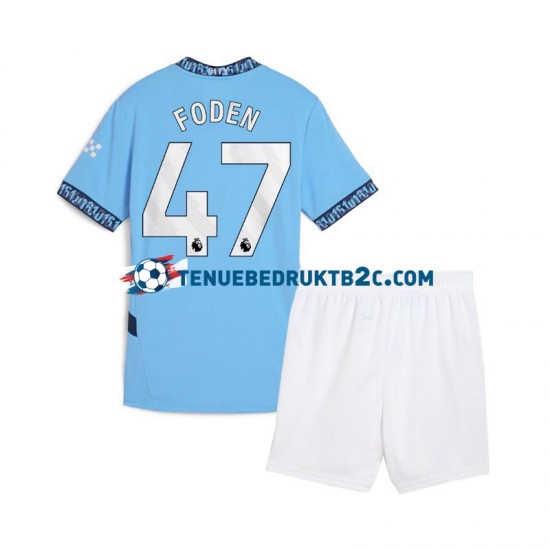 Thuisshirt Manchester City Phil Foden 47 Voetbalteneu Kinderen 2024-25 S-S Blauw