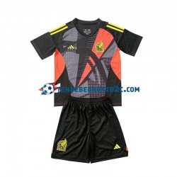 Thuisshirt Mexico Keeper Voetbalteneu Kinderen 2024 S-S Zwart