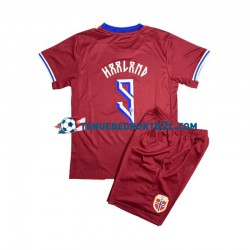 Thuisshirt Noorwegen Erling Haaland 9 Voetbalteneu Kinderen 2024 S-S Rood
