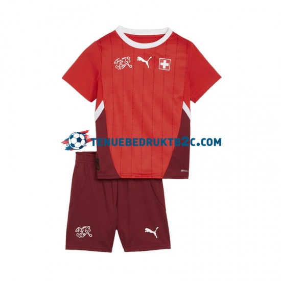 Thuisshirt Zwitserland Voetbalteneu Kinderen Europacup 2024 S-S Rood