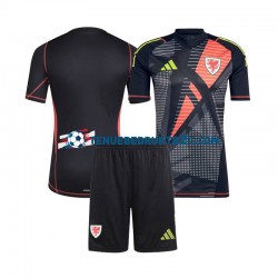 Thuisshirt Wales Keeper Voetbalteneu Kinderen 2024 S-S Zwart